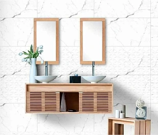 Керамогранит Lunar tiles Satin Decor Decor-11 60x120 Белый Структурная