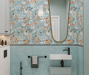 Керамогранит Ceramosa Tiles Draft Blue Decor 120x60 Голубой Матовый