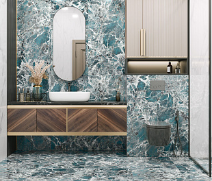 Керамогранит Elegance Tiles & Stone Full - flowing Green Polished 120x60 Зеленый Полированный