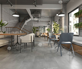 Кварцвинил Alfoor SPC Dark Gray  60x30 Темно-серый Матовый